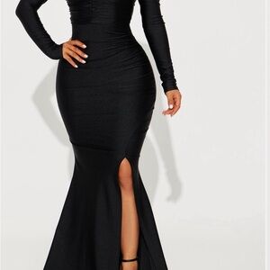 Fashion Nova Black Long Sleeve Dress